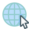 world wide web symbol with a cursor